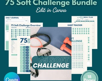 75 Soft Challenge Tracker, Dziennik codziennego wyzwania 75 Soft, Wyzwanie 75 Soft, Wyzwanie 75 Day Challenge do druku, Dziennik fitness, Śledzenie nawyków
