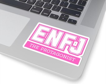 ENFJ Vinyl Sticker Pink - The Protagonist MBTI Sticker, Inspiring Leader Decal, Laptop Vinyl, Myer Briggs gift ENJF gift, bumper sticker