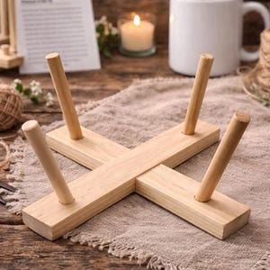 Weaver's Cone Holder - Wooden with Wooden Dowels (Includes fabric storage bag)