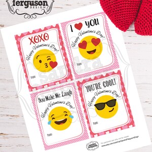 Printable Kids Valentine Card, Printable Valentine, Emoji Valentines ...