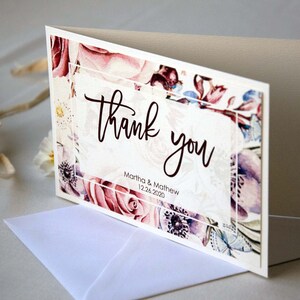 Cartão de Agradecimento com tema floral (sample / pack of 10) - TYC102A