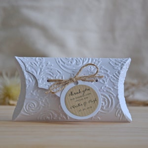 Pack of 10 White Fancy Pillow Box, Favor Box, Pillow Box Wedding, Favor box, Party favor box, Wedding Pillow, Boxes White boxes with shimmer