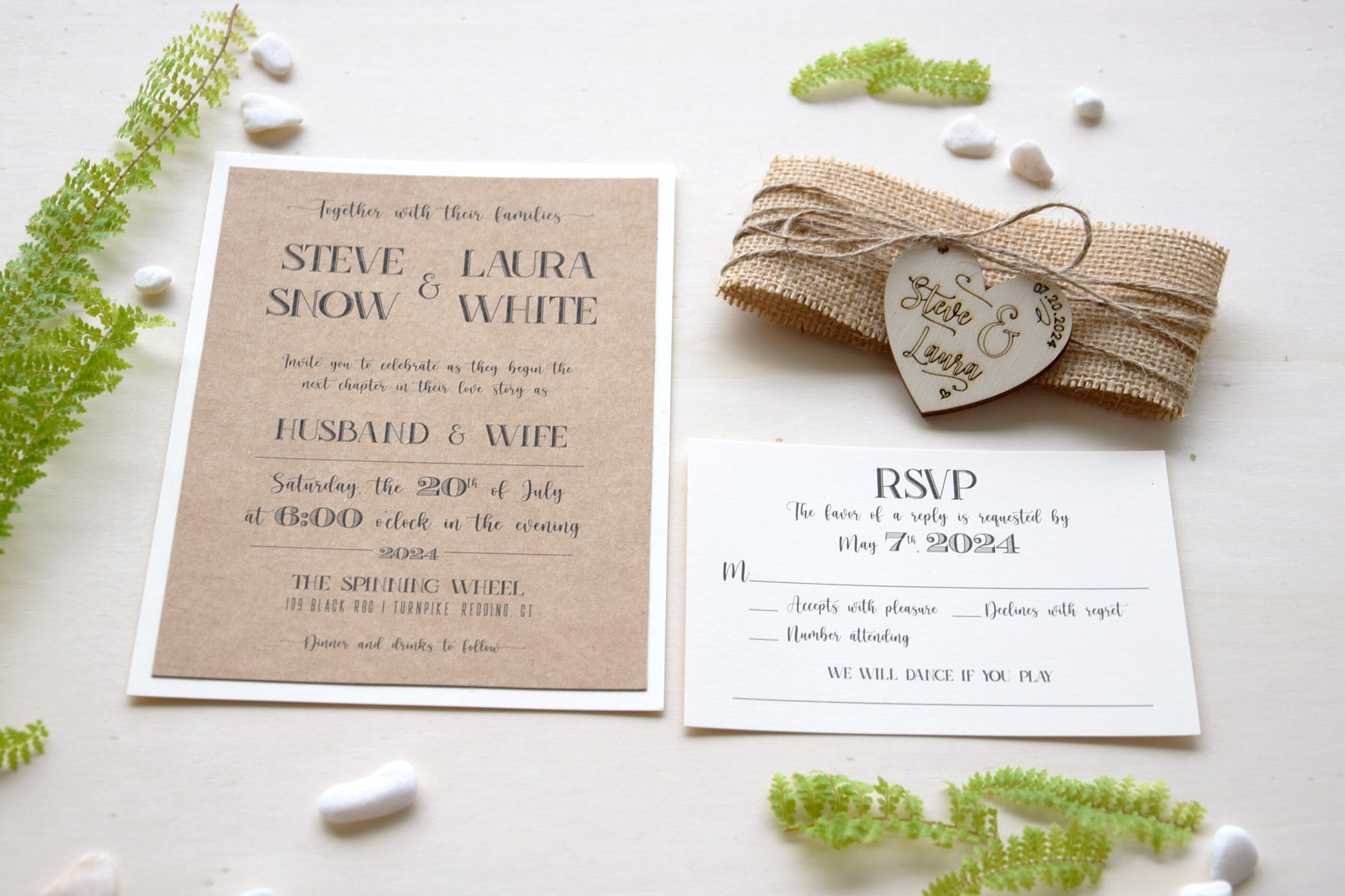 Romantic Rustic Wedding Invitations Custom Wooden Wedding - Etsy