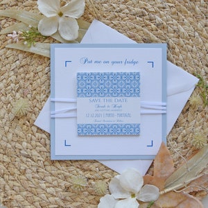 Cartes « Save the Date » personnalisées, aimants « Save the Date » pour mariage en mosaïque, « Save the Date » pour mariage portugais, aimants « Save the Date » pour réfrigérateur