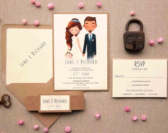 Rustic Personalized Portrait Invites, Couple Wedding Invitations, Custom Portrait Wedding Invitations, Couple Marriage Wedding Invitations