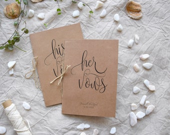 Rustic Wedding Vow Books, Personalized Vow Books, Set of 2 Vow Books, Personalized Vow Books His and Hers, His and His, or Hers and Hers