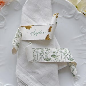 Segnaposto The Linen Verse, edizione Scroll, biglietto da visita minimalista con/senza lamina - Segnaposto in carta strappata, segnaposto moderno e minimalista