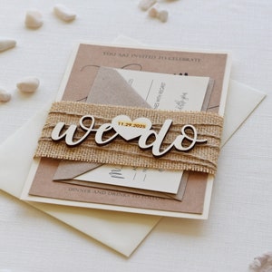 Invitations de mariage rustiques personnalisées, invitations de mariage en bois semi-personnalisées, cartes d’invitation de mariage de destination, invitations rustiques