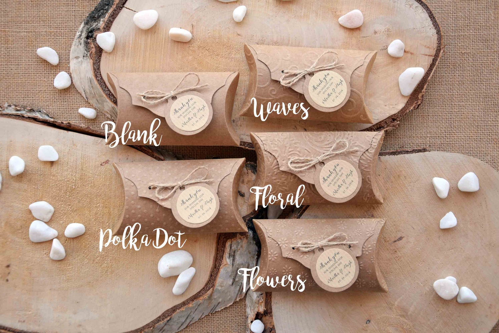 Rustic Pillow Box 5 Favor Pillow Boxes Wedding Favor box Etsy