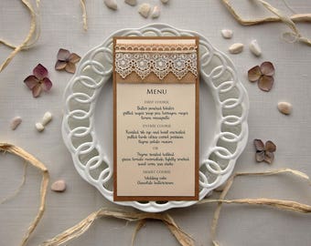 Menu voor bruiloften, feesten en evenementen.