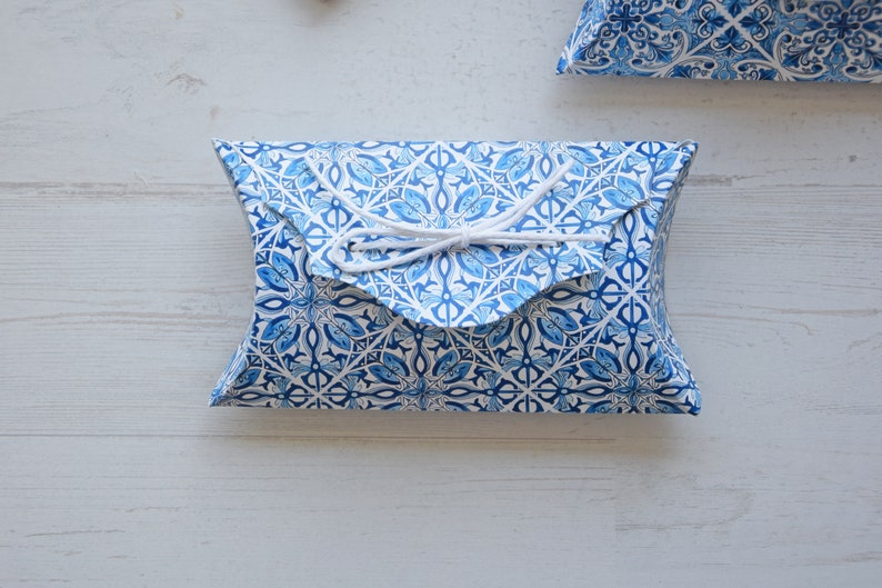 Pack of 10 Portuguese Tile Favor Boxes, Blue Favor Boxes, Party tile Favor Boxes, Shower Favor, Shower Pillow box, Unique Party Favor Boxes image 6