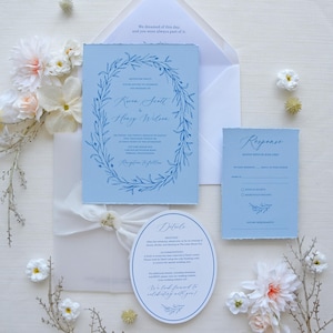 Jardin Voilé – Minimalistische huwelijksuitnodigingssuite, Minimalistische uitnodigingssuite, Gepersonaliseerde uitnodiging, Elegante uitnodiging met RSVP