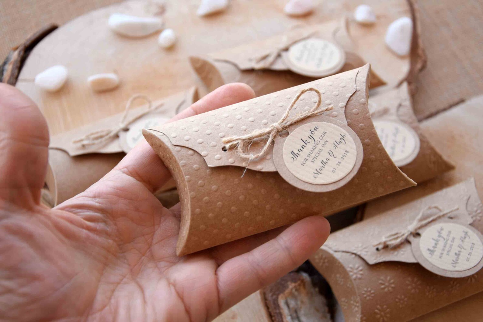 Rustic Pillow Box 5 Favor Pillow Boxes Wedding Favor box Etsy