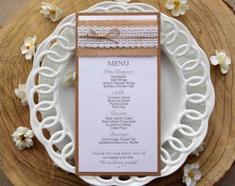 Menu voor bruiloften, feesten en evenementen.