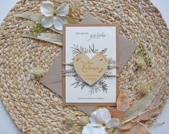 Custom Save the Date Magnets, Autumn Save the Date Heart Magnets, Best Destination Wedding Save the Dates, Save the Date Wedding Magnets