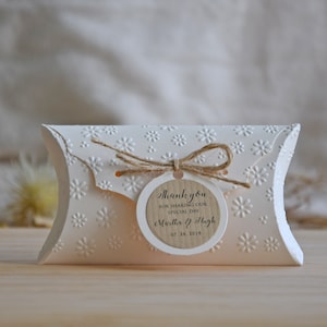 Pack of 10 Ivory Wedding favor boxes, Party Favor Boxes, Embossed Party favor boxes, Shower Favors, Shower Pillow box, Unique Party Favors image 7