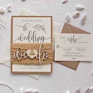 Rustikale Hochzeitseinladungen, personalisierte Hochzeitseinladungen, Einladung rustikale Hochzeit, halb individuelle ungewöhnliche Holz Hochzeitseinladungen