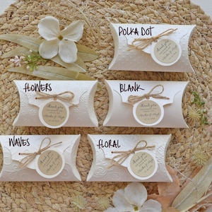 Pack of 10 Ivory Wedding favor boxes, Party Favor Boxes, Embossed Party favor boxes, Shower Favors, Shower Pillow box, Unique Party Favors image 2