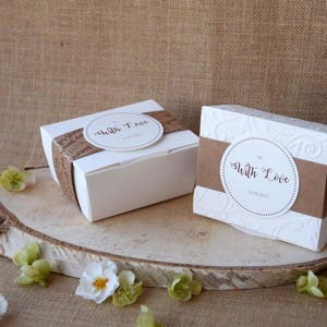 Party Gift Boxes, White Birthday Favor Boxes, Christmas Favor Boxes, Elegant Party Favor Boxes for Birthday, Unique Favor Boxes - PACK of 5