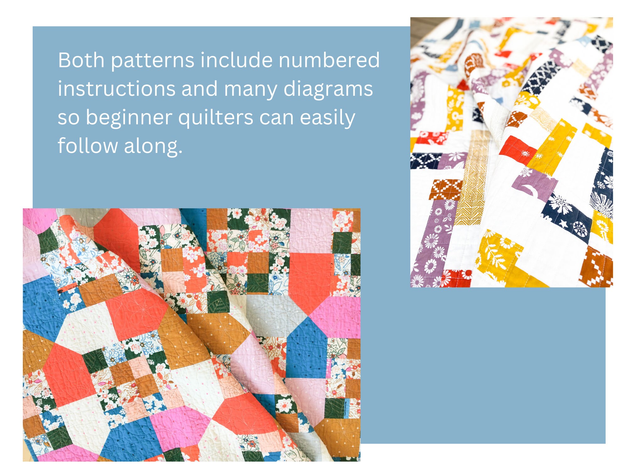 Beginner Quilter Pattern Bundle - Fat Quarter Quilt Pattern Bundle ...