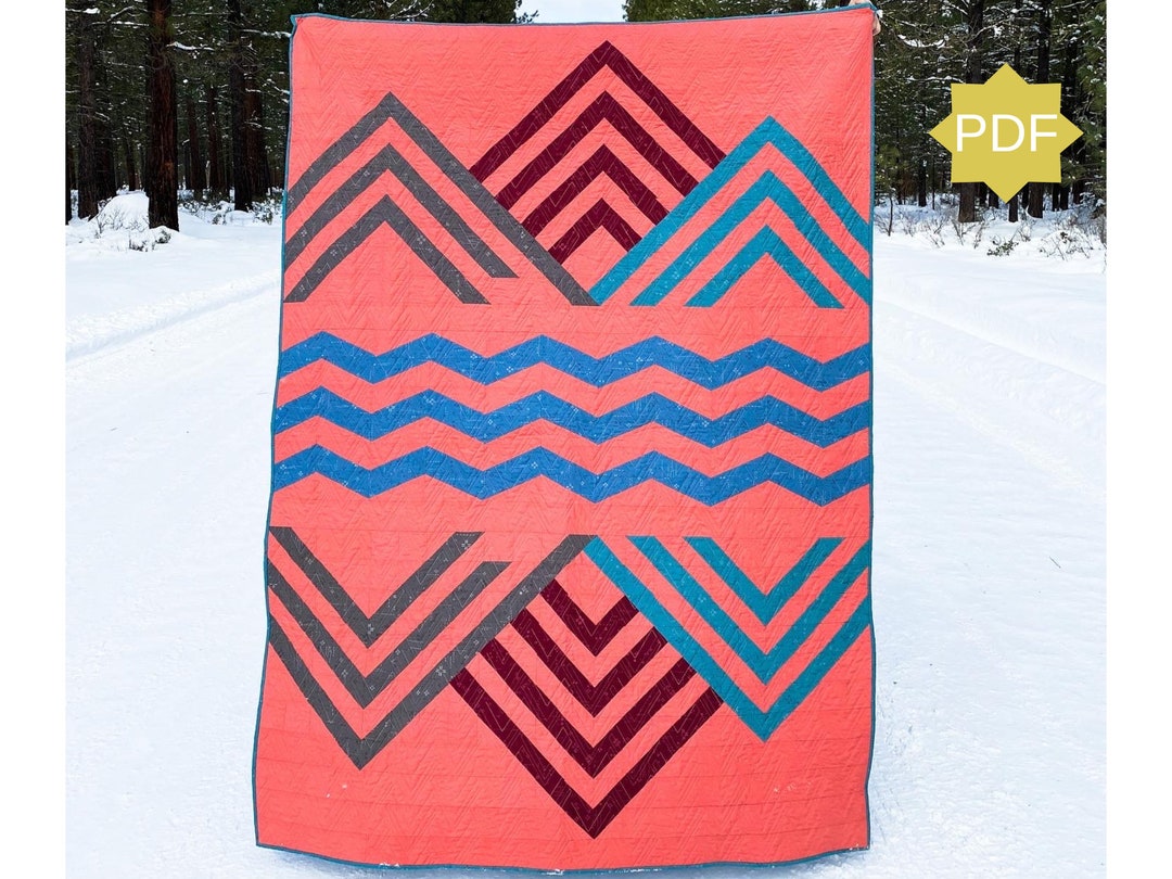 Little Three Creeks Quilt Pattern Modern Mountain Quilt Three Sisters Quilt Pattern PDF Quilt