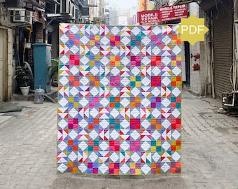 Hidden Shapes-quiltpatroon - Modern quiltpatroon - Fat Quarter-vriendelijk quiltpatroon - beginnersvriendelijk quiltpatroon