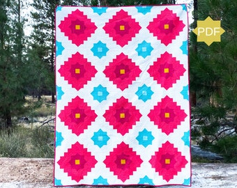 The Taj Quilt Pattern - fat quarter quilt pattern  - modern quilt pattern - fat quarter friendly - PDF quilt pattern