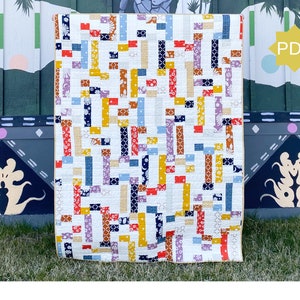 The Rebekah Quilt Pattern - Modern quilt pattern - fat quarter quilt pattern - jelly roll quilt pattern - beginner quilt pattern