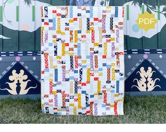 The Rebekah Quilt Pattern - Modern quilt pattern - fat quarter quilt pattern - jelly roll quilt pattern - beginner quilt pattern