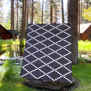 The Stepwell Quilt Pattern - modern quilt pattern - intermediate quilt pattern - strip pieced quilt pattern - two fabric quilt pattern