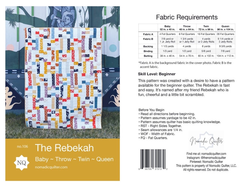 Beginner Quilter Pattern Bundle - Fat Quarter Quilt Pattern Bundle ...