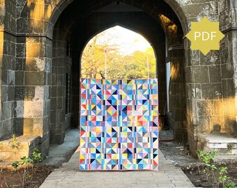 Kailia's Quilt Pattern - beginner quilt pattern - fat quarter friendly - scrappy quilt pattern - precut quilt pattern - PDF Quilt Pattern