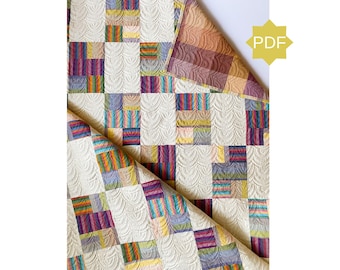 Auntie Anita's Patchwork Quilt Pattern - modern quilt pattern - beginner quilt pattern - fat quarter friendly quilt pattern