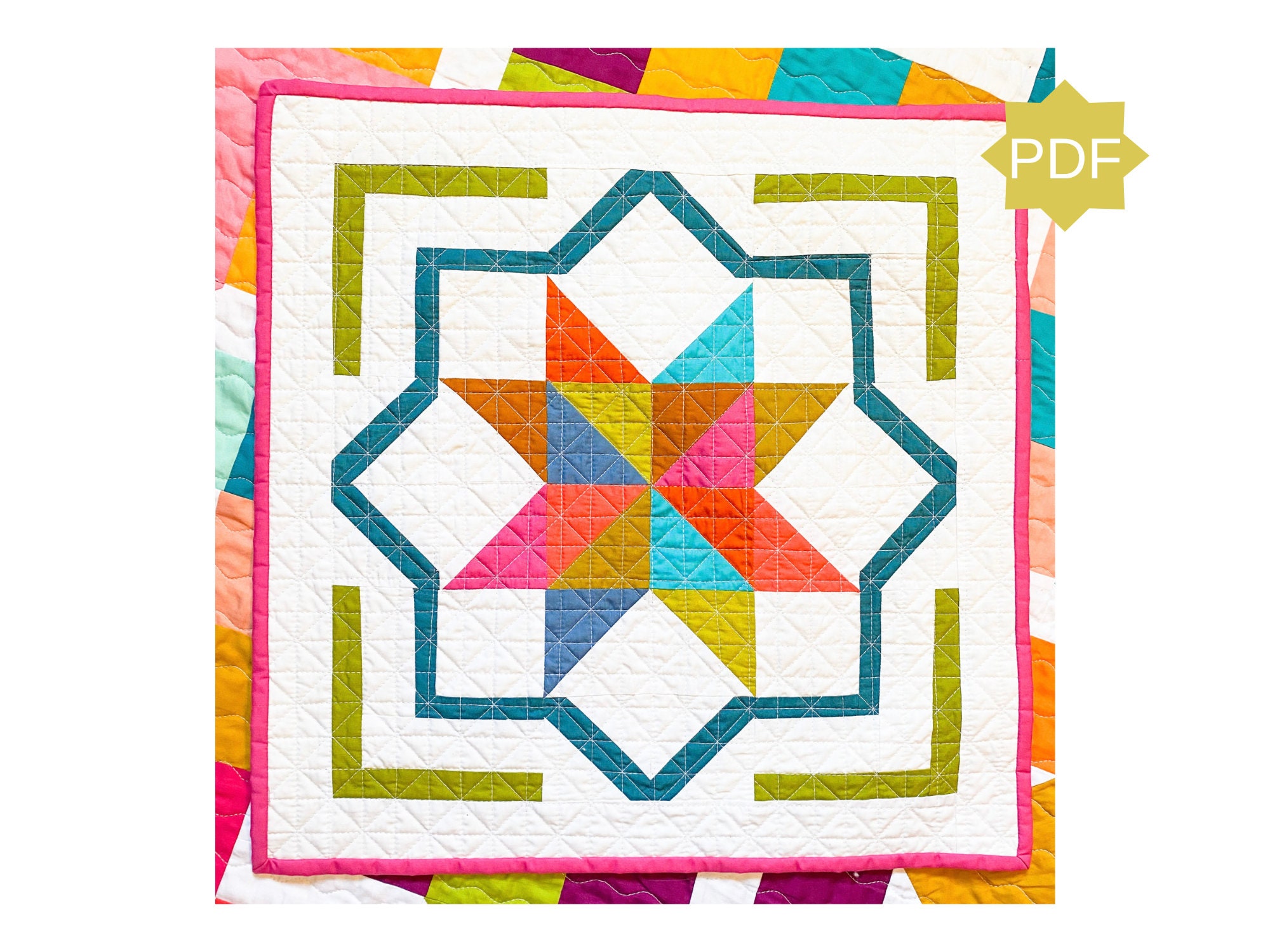 Patchwork Star Mini Quilt Pattern - Sawtooth Star Quilt Pattern ...