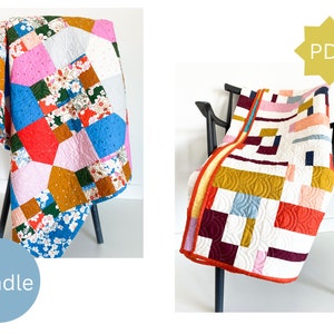 Beginner Quilter Pattern Bundle - Fat quarter quilt pattern bundle - jelly roll quilt pattern - fat quarter quilt pattern - easy pattern
