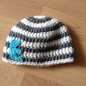 Striped Inital Beanie