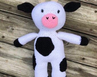 Amigurumi crochet Vaca peluche, casa de campo, juguete para bebé, peluche, felpa, regalo