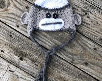 Sombrero de ganchillo mono calcetín