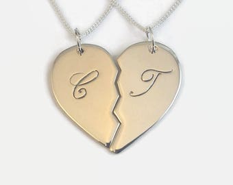 boyfriend girlfriend necklaces half hearts