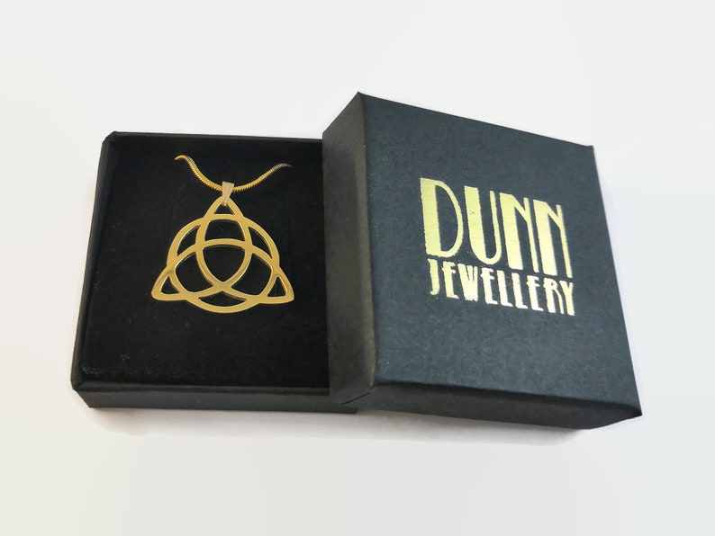 Handmade Celtic Triquetra Pendant 24 Carat Gold Plated Trefoil Knot Necklace Celtic Knot Jewellery