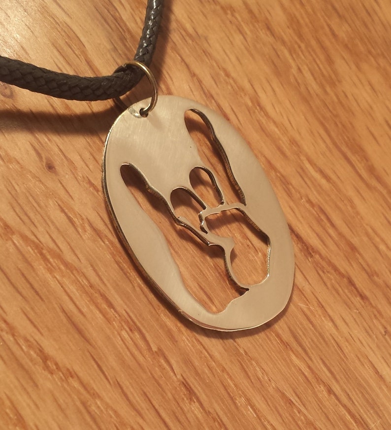 Devil Horns Pendant Heavy Metal Jewelry in Brass Copper or Etsy
