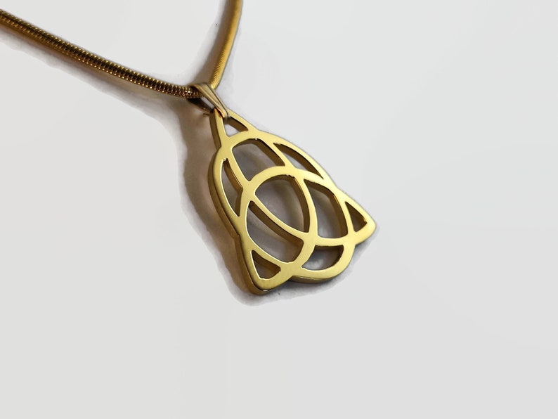 Handmade Celtic Triquetra Pendant 24 Carat Gold Plated Trefoil Knot Necklace Celtic Knot Jewellery