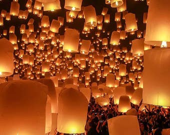 HOT! BUY 2 Get 1 FREE Colorful Big Thai Floating Lantern, Sky Lantern, Flying Balloon, Wish Lantern, Tangled, Romantic Moment, Wedding, Bday