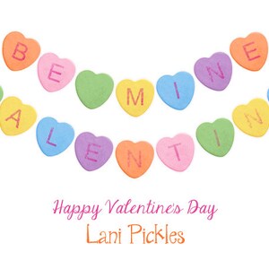 Conversation Heart Be Mine Valentine Banner DIY Printable Instant Download Banner