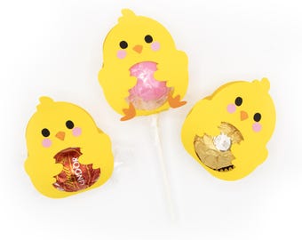 Söt ladugårdskyckling Lollipophållare - Layered SVG för Cricut & Silhouette