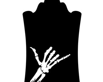 Hawaiian Shaka Hang Loose Skeleton Halloween Headstone