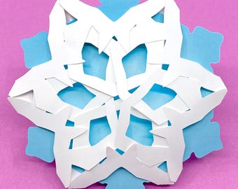 Snöflinga vikta kort SVG | Unik vinterkortmall