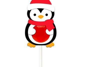 Julpingvin SVG-klippfil | Tomtehattklubbhållare för Cricut och Silhouette