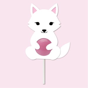 Carino Arctic Fox Layered SVG Sucker o porta lecca-lecca / compatibile con Cricut e Silhouette