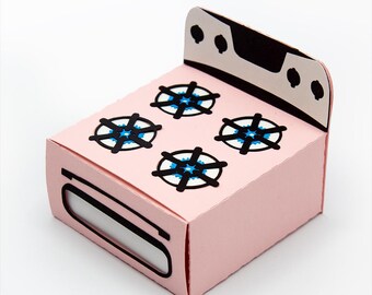 Bedårande miniugn SVG-klippfil för förpackning av sötsaker